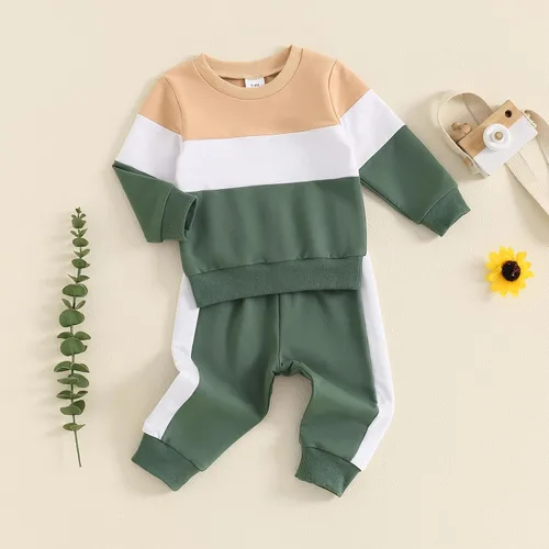 Miniatura 22 de Conjunto de sudadera de manga larga con cuello redondo y pantalones deportivos para bebés, ropa de invierno para bebé