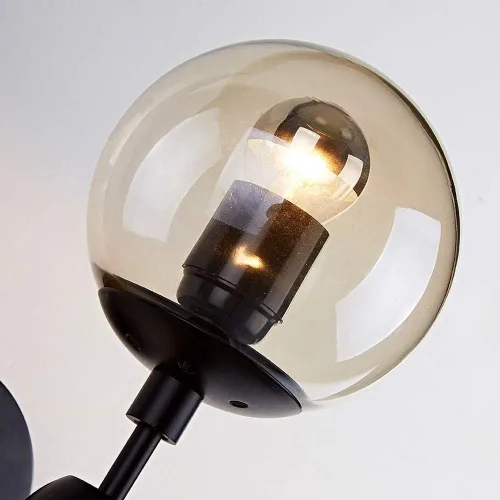 Miniatura 8 de Modo Lighting Industrial Wall Sconce Lighting Black Wall lamp 2 Lights Mid-Century Vanity Light Fixture with Globe Glass Shade for Bedroom Study