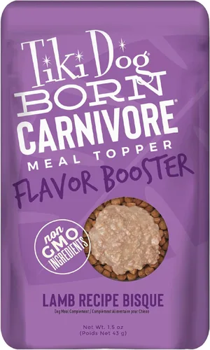 Tiki Dog Born Carnivore Dog - Golosinas para perros - Bisque - Cordero - Bolsa de 1.5 onzas