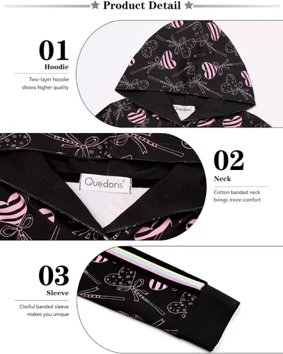 Miniatura 5 de Quedoris Vestido casual de manga larga con estampado de unicornio para niñas de 4 a 10 años