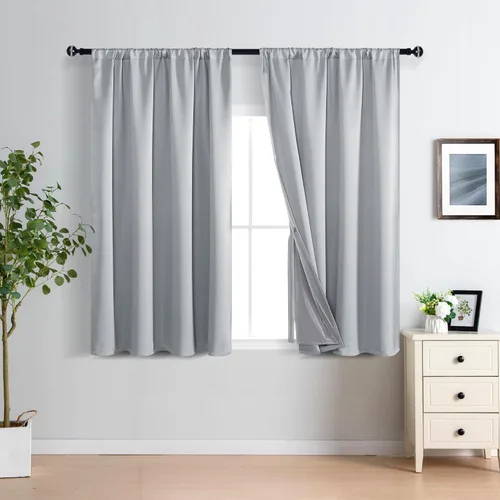 Miniatura 8 de XWZO Cortinas Opacas 100% Blancas - Cortinas de Bloqueo Total de Calor y Luz con Forro Negro para Dormitorio/Cuarto de Lavado, Paneles de Ventana