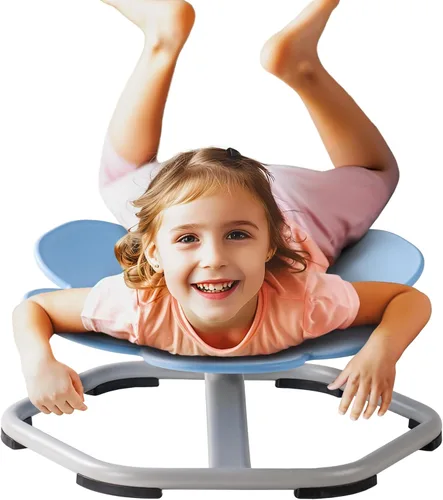 Miniatura 4 de ROBUD Silla giratoria sensorial para niños, silla giratoria para niños con autismo con diseño antideslizante, entrenamiento de coordinación