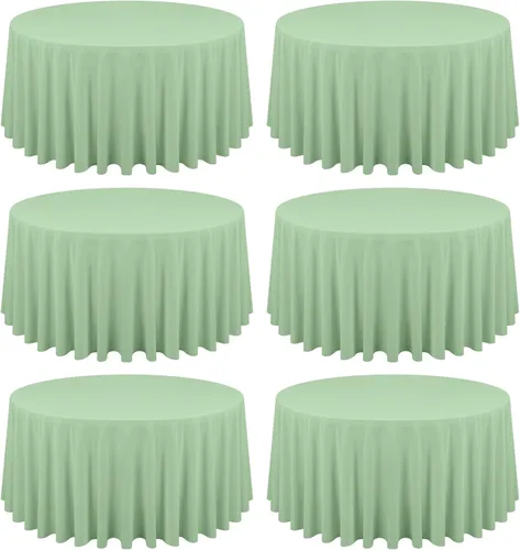 Miniatura 13 de Paquete de 10 manteles de poliéster de 60 x 102 pulgadas, manteles de poliéster beige para mesas rectangulares de 6 pies, resistentes a las manchas