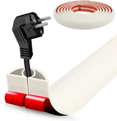 Miniatura 74 de Cubierta autoadhesiva para cables de suelo, gestión de cables de 3.3 pies, protector de tira de extensión para cables, evita tropiezos de cables