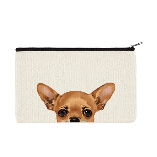 Miniatura 18 de WIRESTER Bolsa de maquillaje de lona con cremallera, bolsa de cosméticos, estuche organizador para mujeres y niñas, bolsa de cosméticos de viaje