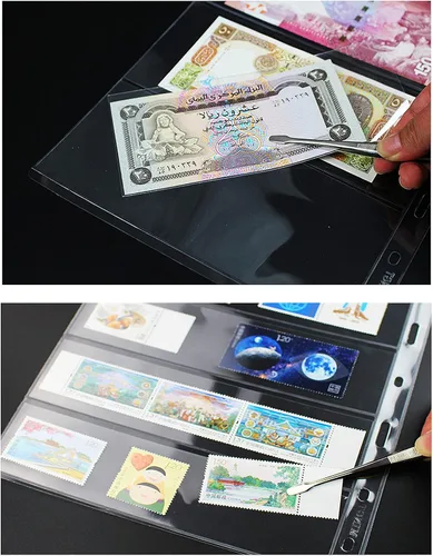 Miniatura 6 de MUDOR Fundas para moneda para carpeta, sin PVC, páginas para billetes de dólar 10 hojas, sin ácidos, fundas para dinero para coleccionistas, se