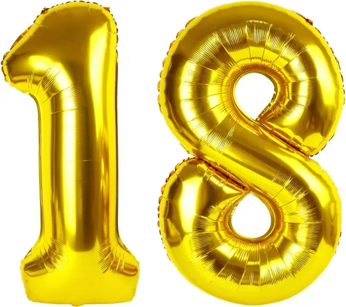 Miniatura 441 de Globo de cumpleaños número 4 dorado de 40 pulgadas, globos gigantes del número cuatro 14 24 34 40 44 2024, globos grandes de lámina de mylar para Oro