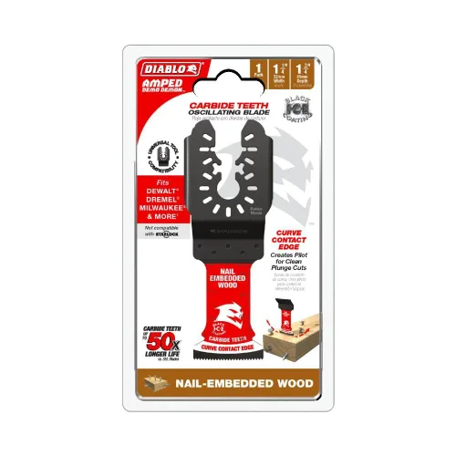 Miniatura 25 de Diablo Amped Steel Demon - Hoja oscilante de carburo de ajuste universal para metal, ancho de corte de 1-1/4 pulgadas, profundidad de corte de 1-1/2