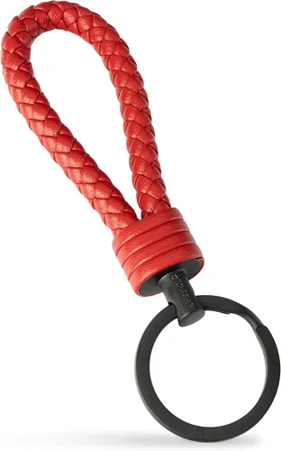 Miniatura 2 de SERASAR Leather Keychain [Strong] - with Additional Stainless Steel Key Ring for Small Keys - with Gift Box Rojo