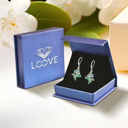 Miniatura 170 de Aretes colgantes de plata de ley con diseño de árbol de la vida, flor, abeja, animales, gato, colibrí, piedra lunar, turquesa, aretes con cierre