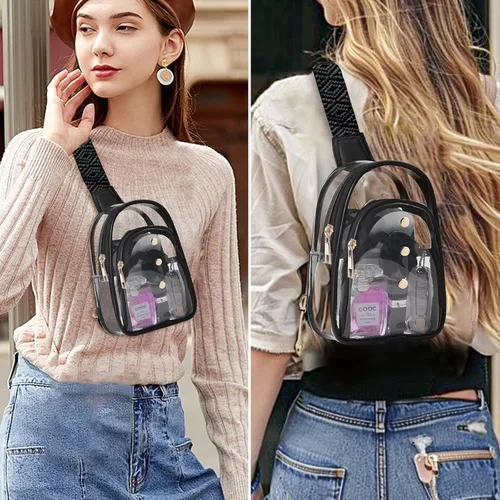Miniatura 2 de Bolso bandolera transparente para eventos de estadio, bolsa cruzada para mujer, aprobada para estadios