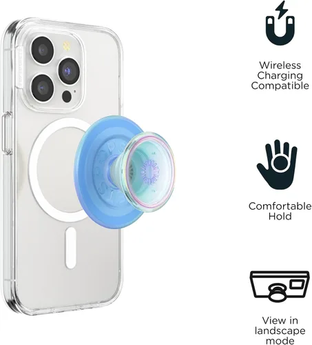 Miniatura 5 de PopSockets Agarre con soporte magnético para teléfono, parte superior intercambiable, sujeción segura para fundas MagSafe de iPhone, agarre