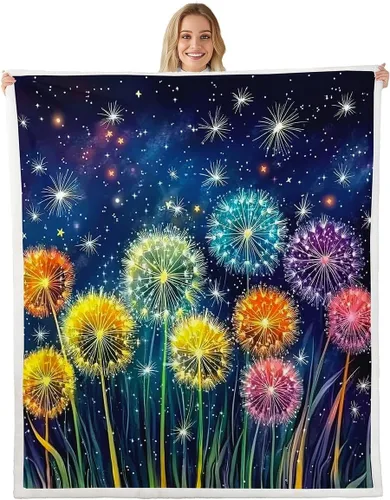 Miniatura 13 de Manfei Flower Throw Blanket Sunflower Rose Daisy Fuzzy Blanket, Botanical Floral Blanket for Bed Couch Sofa, Kids Boys Girls Room Decor
