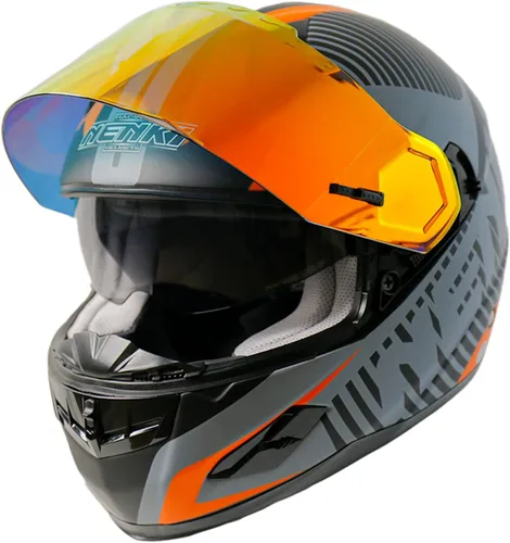 Miniatura 7 de Casco de motociclista de cara completa con visera interior de fibra de vidrio, casco ligero para bicicleta de calle y carreras para adultos, hombres