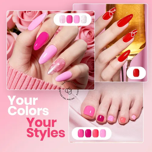 Miniatura 4 de Beetles - Juego de esmalte de uñas rosa, Prisma del Amor 12 colores, juego de esmalte de uñas primavera, salón, larga duración, DIY, uñas rosas