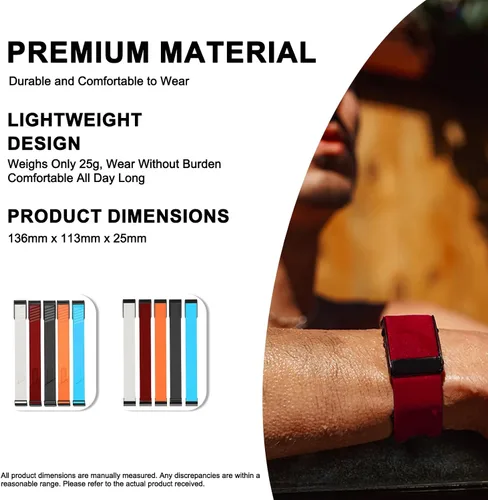 Miniatura 5 de HydroKnit - Muñequera de repuesto, cómoda e impermeable, para monitor de frecuencia cardíaca Whoop 4.0 Naranja