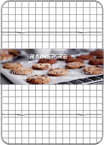 Rainspire Rejilla de enfriamiento de acero inoxidable, estantes de enfriamiento resistentes para cocinar y hornear, estante de alambre apto para