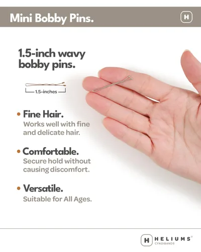 Miniatura 2 de Minihorquillas Heliums - Rubio Ceniza - Paquete de 40, horquillas pequeñas de 1.5 pulgadas para cabello fino y niños