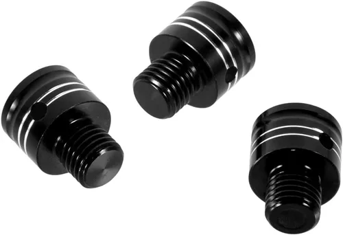 Miniatura 6 de Tornillos para espejo de motocicleta M10x1.25 de aluminio, 3 piezas en 1, juego universal para scooter, Street Bike Motocross, Cafe Racer (negro)