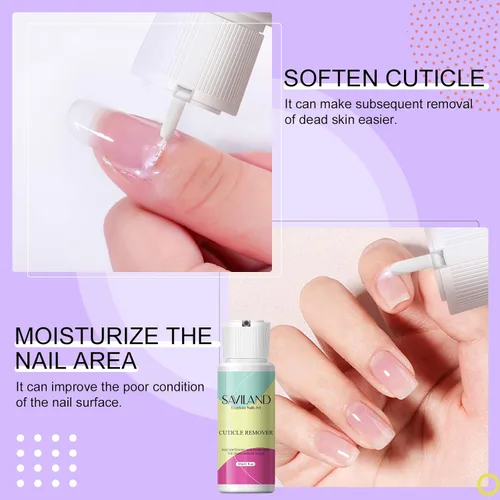 Miniatura 3 de SAVILAND Kit removedor de cutículas, kit profesional de manicura para el cuidado de uñas, 2.03 onzas, crema líquida para quitar cutículas, cortador
