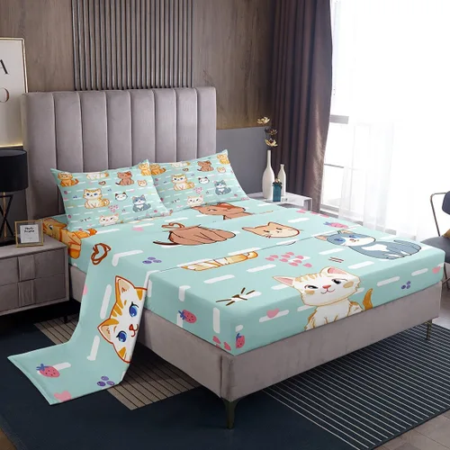 Miniatura 29 de Erosebridal Juego de sábanas tamaño individual de oso marrón para niños y niñas, juego de sábanas de lobo salvaje safari salvaje, juego de sábanas