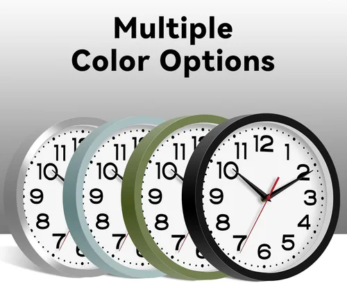 Miniatura 2 de Reloj de pared Roymnie, silencioso y sin tictac, moderno, funciona con pilas, analógico, pequeño, clásico, decorativo, de 20 cm, para cocina, baño