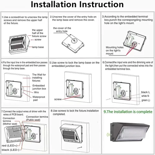 Miniatura 8 de Paquete de luz LED de pared de 120 W, del anochecer al amanecer, 15600 lm, 5000 K, iluminación de seguridad comercial, equivalente a 800-1000 W MH