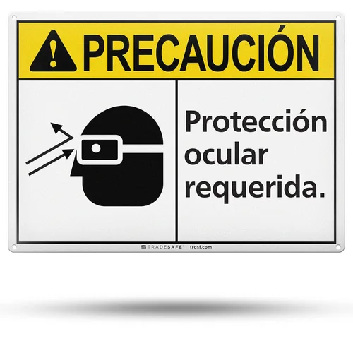 Miniatura 9 de TRADESAFE Letrero de protección ocular requerida de PPE – Letrero de pared, letrero de seguridad de aluminio de instalación rápida, reflector