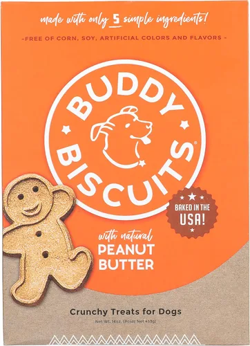 Miniatura 5 de Buddy Biscuits Golosinas crujientes para perros, mantequilla de maní, caja de 16 onzas