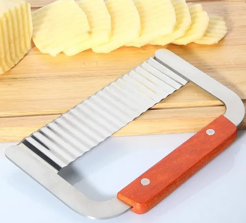 Miniatura 4 de Paquete de 2 moldes de jabón de acero inoxidable ondulado y recto, cortador de jabón, adornar patatas y verduras, herramienta de corte Wavy& Straight