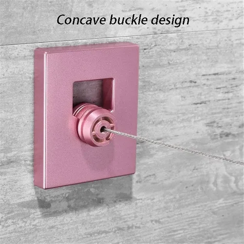 Miniatura 5 de Tendedero retráctil para ropa interior retráctil Resistente para secar la línea de lavandería al aire libre Acero inoxidable montado en la pared