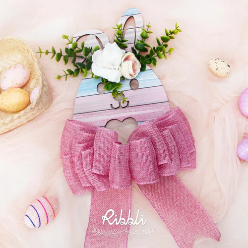 Miniatura 2 de Ribbli - Cinta de arpillera rosa con alambre, 2-1/2 pulgadas x 10 yardas, cinta con borde de alambre para Pascua para arco grande, corona