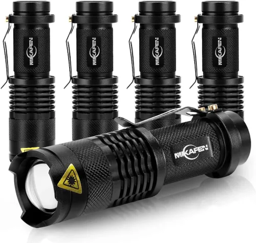 Miniatura 9 de Mini Cree Q5 - Linterna LED, 300 lúmenes, 3 velocidades (luz, luz baja, luz estroboscópica), foco ajustable, luz ampliable, DZ256, 3.00watts 5