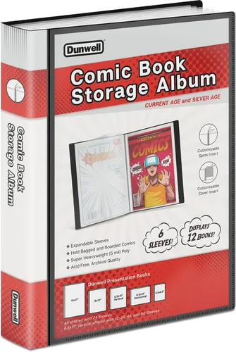 Miniatura 7 de Álbum de almacenamiento de cómics Dunwell - Para cómics de la edad actual, edad de plata, regulares en bolsa y encuadernados, encuadernador con 6