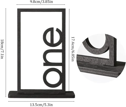 Miniatura 2 de DAOLA Números de mesa de madera del 1 al 10 – Letreros de números de mesa de boda con soporte, perfectos para eventos de fiesta y recepción