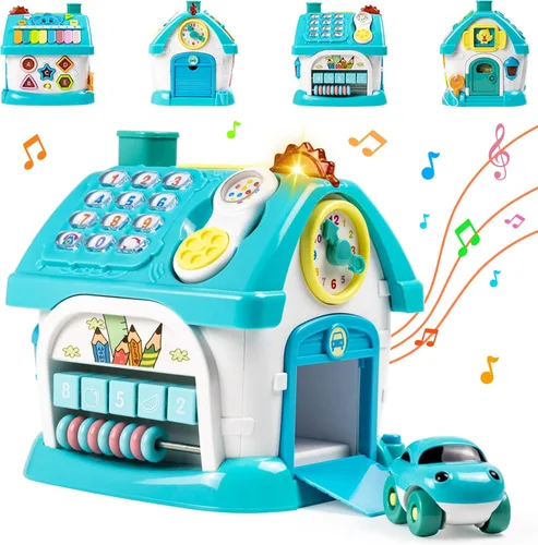Marstone Juguetes para bebés de 1 año para niños y niñas: juguetes para niños pequeños de 1 a 2 años, casa educativa 8 en 1 para regalo de