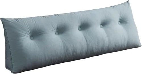 Miniatura 11 de Almohada de cuña para dormir, cabecero de espalda, cojín triangular largo, almohadas de lectura para sentarse en la cama para adultos con funda