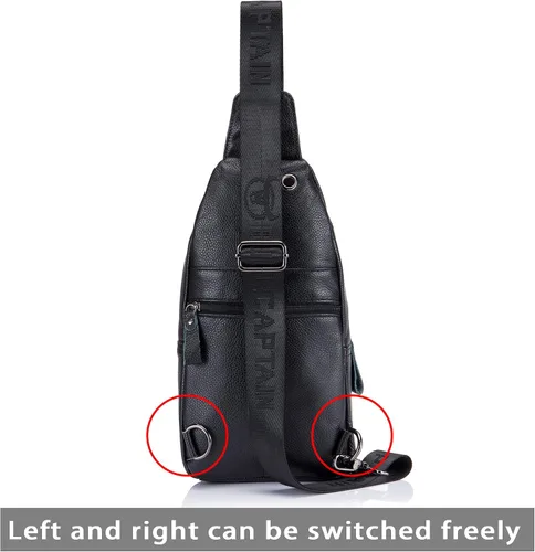Miniatura 17 de LUKZIJAES Bolso bandolera de cuero genuino para hombre