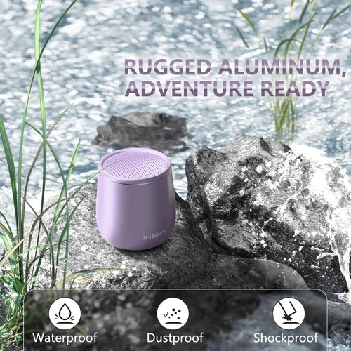 Miniatura 3 de INSMY C17-MAX, Altavoz Bluetooth Pequeño Impermeable, Audio Rico, Emparejamiento, Portátil, de Mano, Púrpura