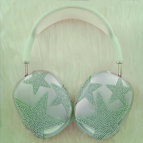 Miniatura 46 de MORWLAT Funda para AirPods Max con Diamantes de Imitación Brillantes Estrellas, Fundas Suaves Bonitas Transparentes y Brillantes para Mujeres