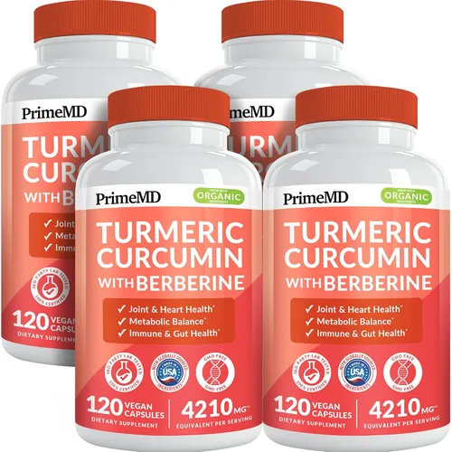 Miniatura 11 de Suplemento orgánico de cúrcuma y curcumina 5 en 1 (4210 mg) con berberina, canela de Ceilán, BioPerine y suplementos de jengibre para el apoyo
