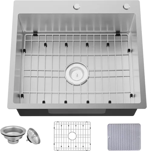 Miniatura 13 de Fregadero de cocina negro, fregadero de barra de acero inoxidable de 15 x 17 pulgadas, fregadero de cocina pequeño, elección ideal para espacios