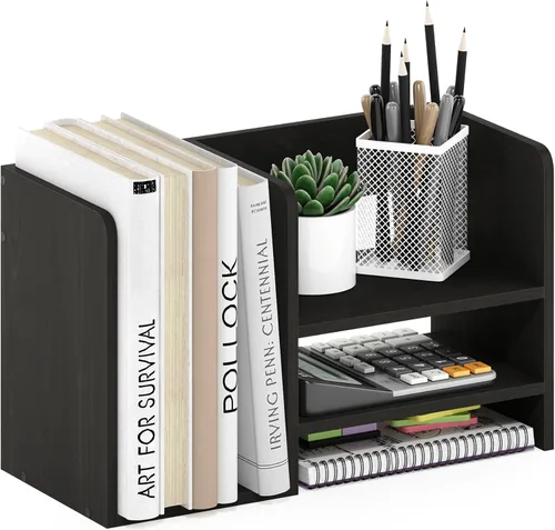 Miniatura 16 de Furinno Hermite Estantería Organizadora de Escritorio Librero, Espresso