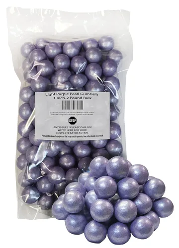 Miniatura 3 de Bolso a granel púrpura claro de las bolas de goma de la perla 1 pulgadas-2 libras para las duchas del bebé y los partidos de la revelación del género