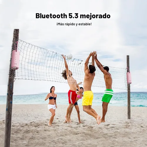 Miniatura 5 de MIATONE Boombox Altavoz Bluetooth Portátil para Exteriores Impermeable Altavoces Inalámbricos Regalos para Mujeres Madres Mamá Esposa Ella - Rosa