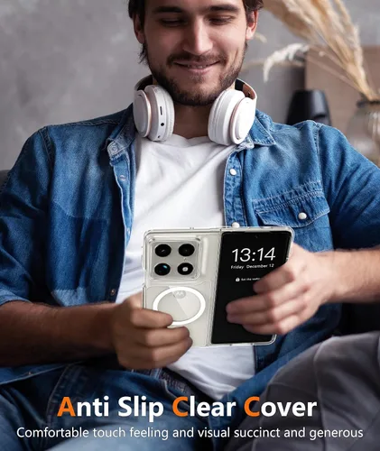 Miniatura 1097 de FNTCASE Funda para iPhone 13 Pro-Max: Fundas magnéticas transparentes compatibles con Magsafe Slim anti amarillamiento protección contra caídas