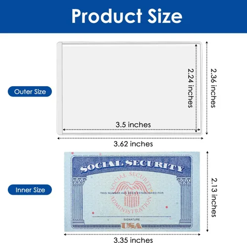 Miniatura 4 de MaxGear Fundas protectoras para tarjetas de Medicare, 12 mil, de PVC transparente, resistentes al agua, fundas protectoras para tarjetas de Medicare