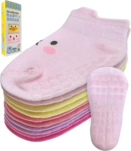 Miniatura 14 de Simply Kids Calcetines tobilleros antideslizantes para bebé, agarre superior, algodón suave, para niñas y niños activos (de 0 a 7 años)