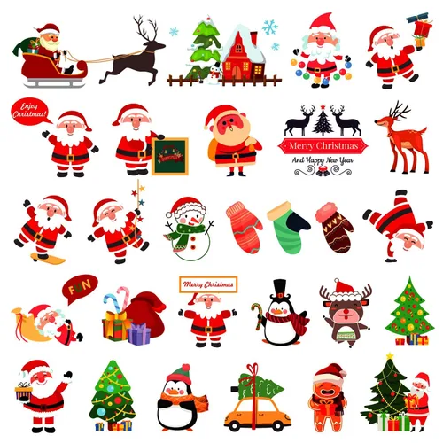Miniatura 2 de Awinmay Tatuajes temporales de Navidad para niños, rellenos de calcetines y regalos - 240 piezas de pegatinas falsas de tatuajes de Navidad