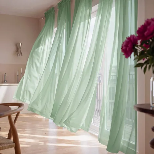 Miniatura 35 de NICETOWN Cortinas traslúcidas blancas de 63 pulgadas de largo para dormitorio, cortinas de gasa translúcida con bolsillo para barra, paneles